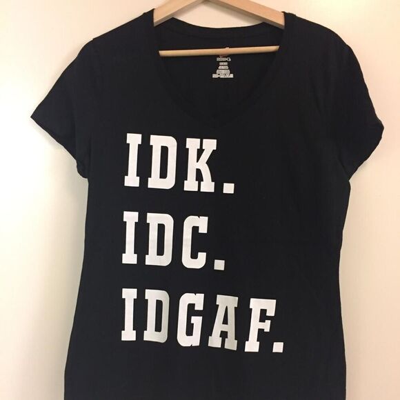 IDGAF Women's V-neck T-shirt size Medium - Picture 1 of 1